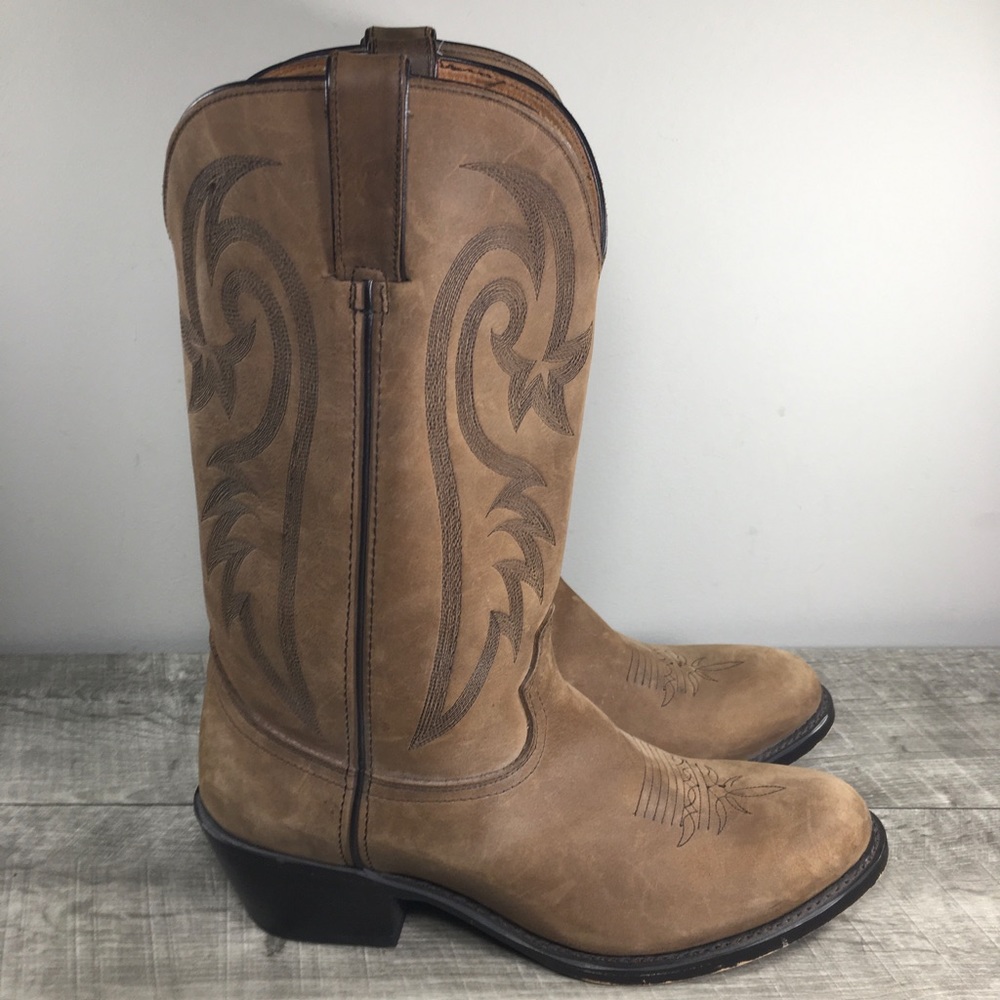 Mens Redhead Cowboy Western Distressed Leather Pull On Riding Boots Size 9.5 W